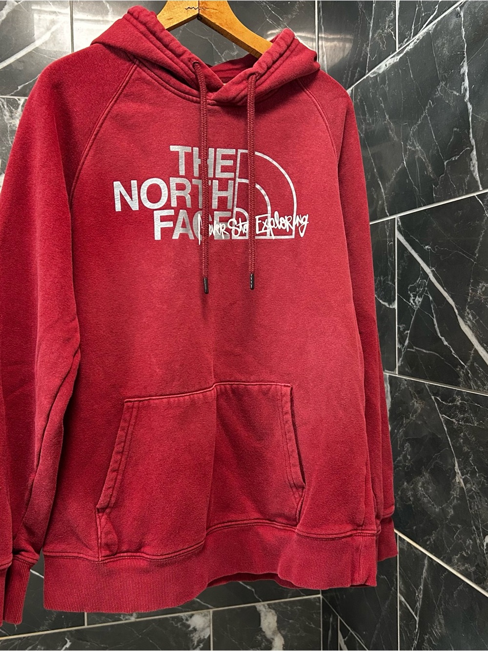 The North Face Burgundy Women's Hoodie with Logo Tag